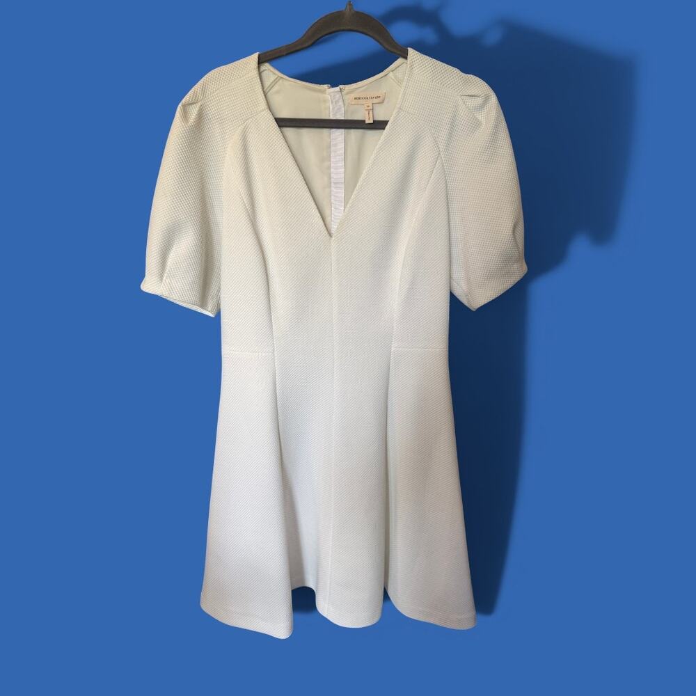 Structured Fit and Flare Rebecca Taylor white dress size 10